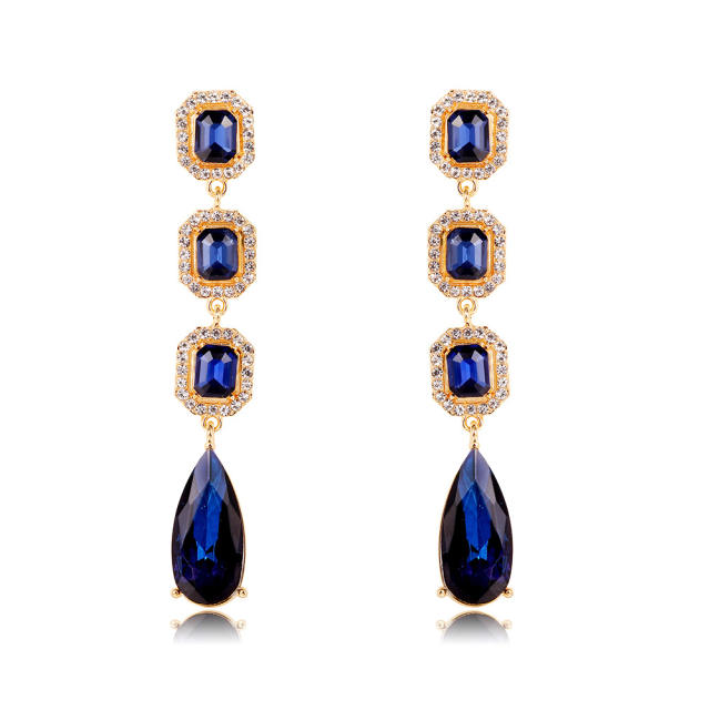 Delicate color glass crystal drop earrings