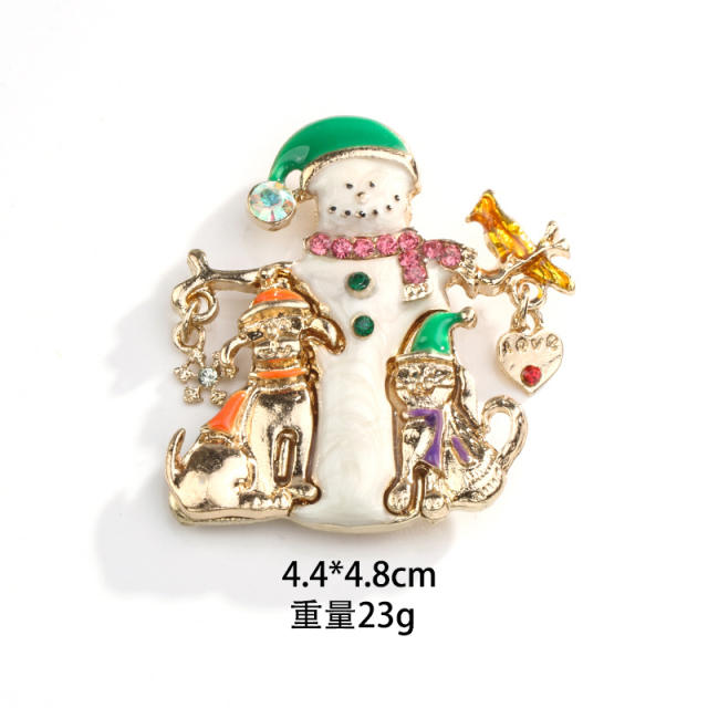 Christmas new year enamel metal brooch