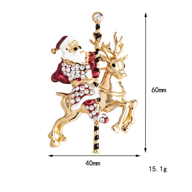 Christmas new year enamel metal brooch