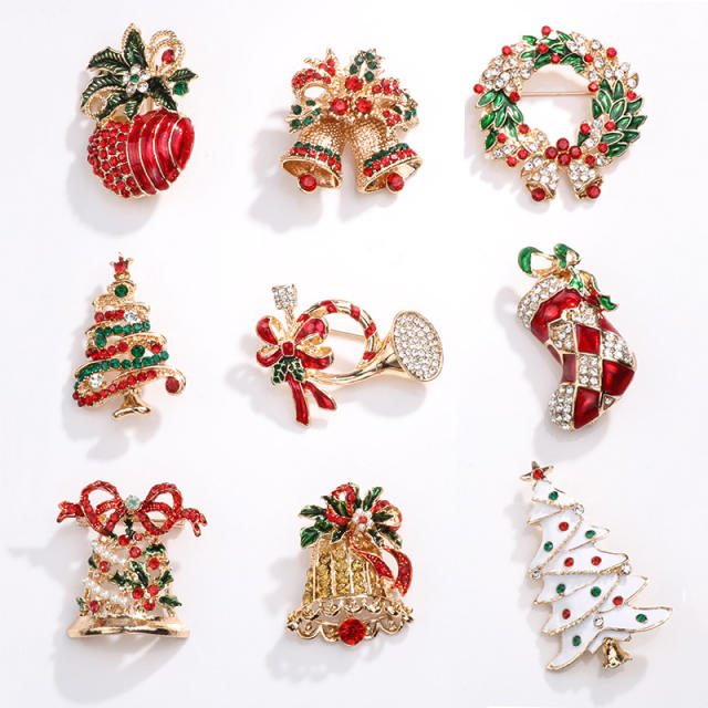 Christmas new year enamel metal brooch