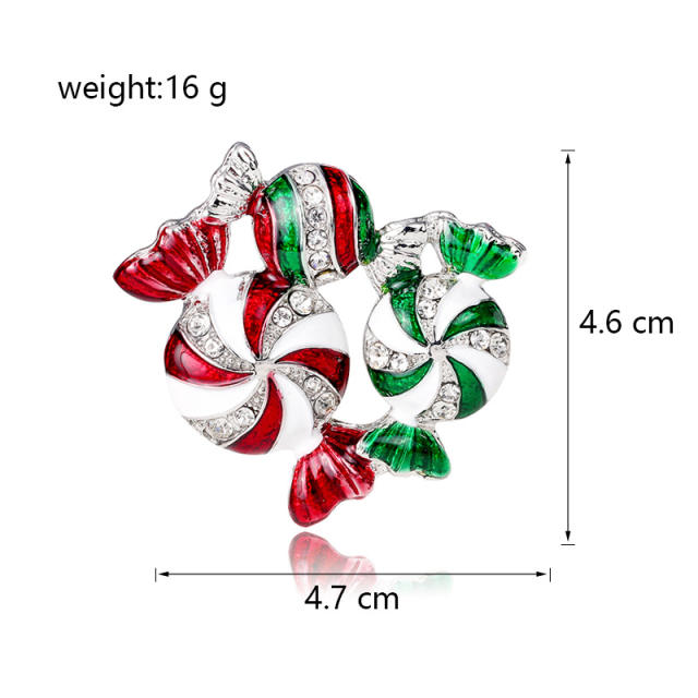 Christmas color enamel candy metal brooch