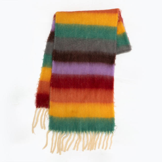Korean fashion stripe pattern warm scarf