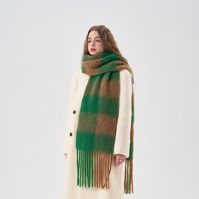 Winter autumn Wool mohair long warm scarf