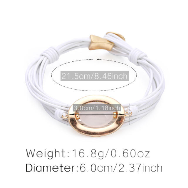 Hot sale PU leather multi layer easy match bracelet bangle