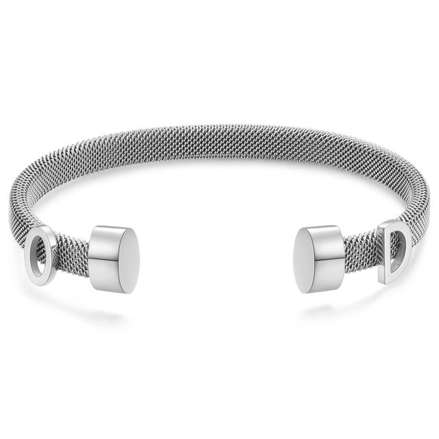 Elegant wireless stainless steel cuffs bangle