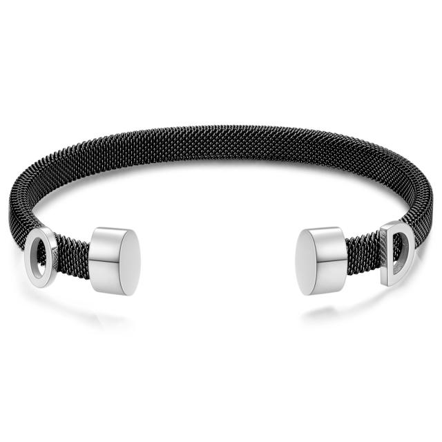 Elegant wireless stainless steel cuffs bangle