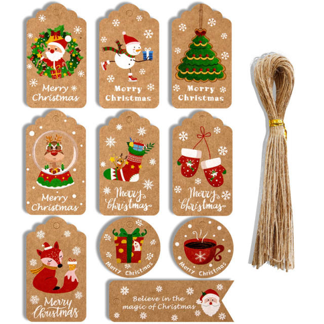 Color painting kraft paper christmas small card set