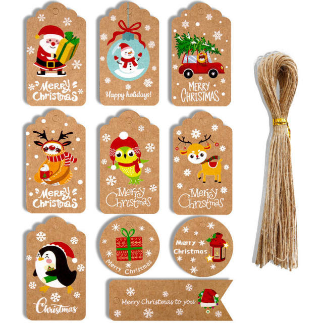 Color painting kraft paper christmas small card set