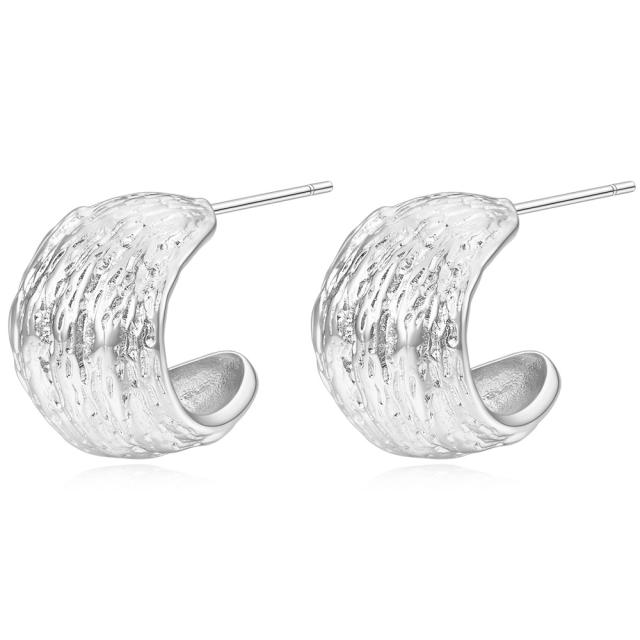 14KG vintage chunky stainless steel earrings