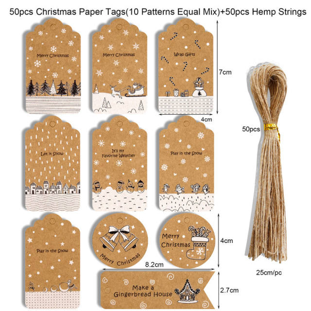 Color painting kraft paper christmas small card set