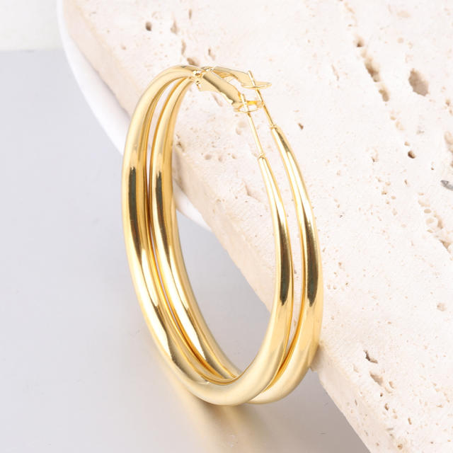 6MM large hoop stainless steel earrings