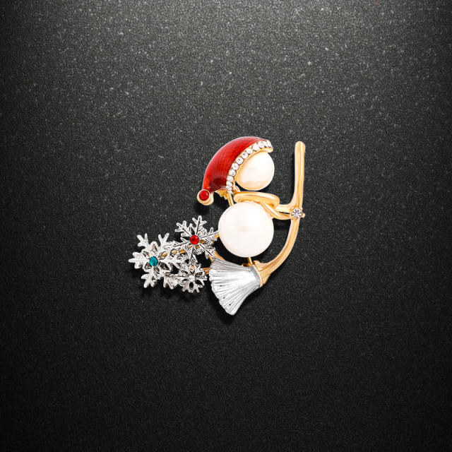 Hot sale color enamel christmas tree santa claus metal brooch