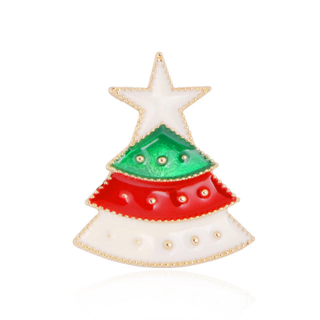 Christmas tree metal rhinestone brooch