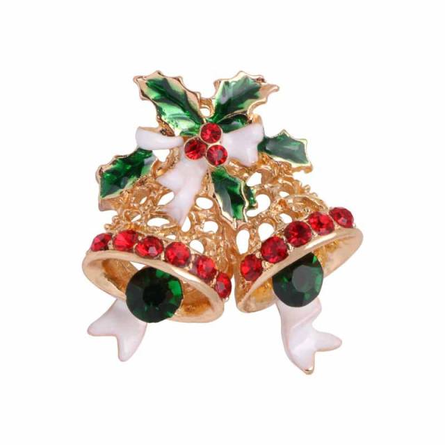 Christmas tree metal rhinestone brooch