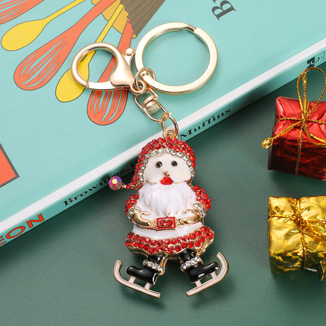 Creative cute christmas metal keychain