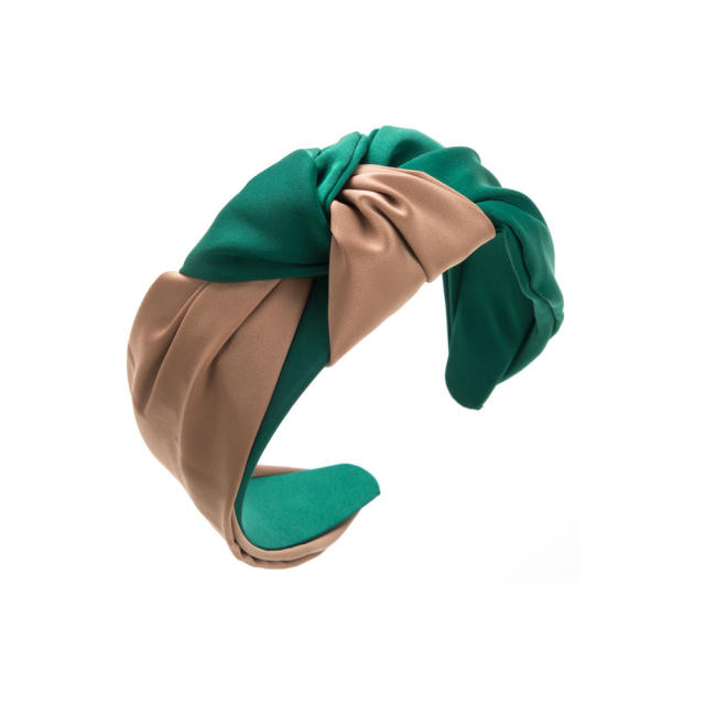 Korean fashion color matching knotted satin headband