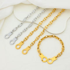 18KG stainless steel chain handcuffs clasp necklace bracelet set