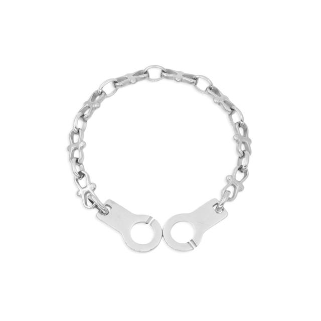 18KG stainless steel chain handcuffs clasp necklace bracelet set