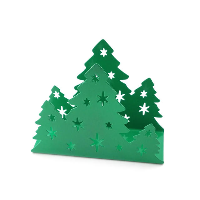 Hot sale christmas tree design stainless steel napkin holders