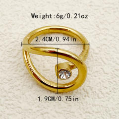 Concise unique geometric design stainless steel rings