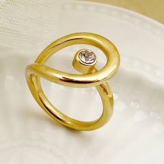 Concise unique geometric design stainless steel rings