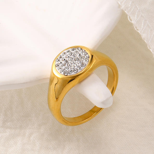 18kg easy match diamond stainless steel rings signet rings