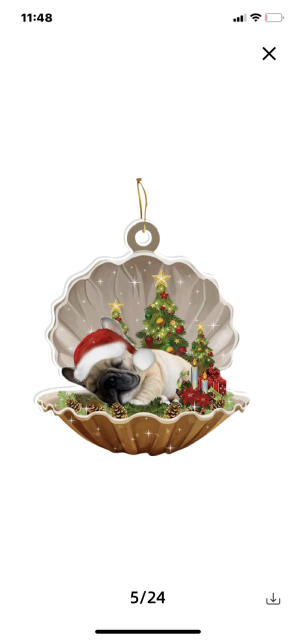 Cute acrylic material Puppy Shell christmas tree pendant christmas supplies