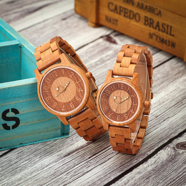 Hot sale wooden strap couples Quartz Watch