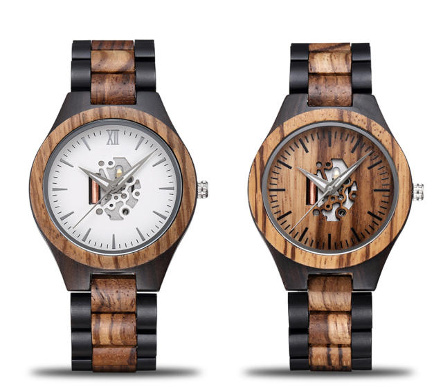 Hollow out business wooden watches