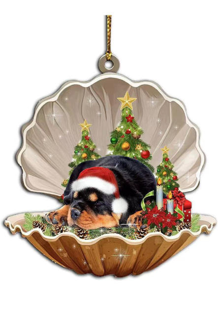 Cute acrylic material Puppy Shell christmas tree pendant christmas supplies