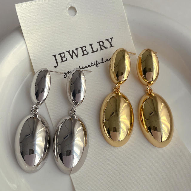 Hot sale chunky gold plated copper drop earrings