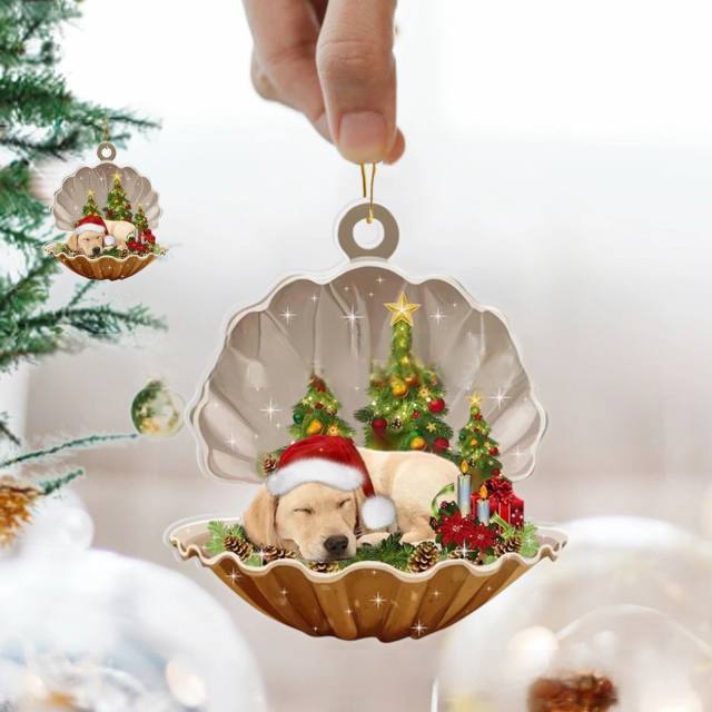 Cute acrylic material Puppy Shell christmas tree pendant christmas supplies