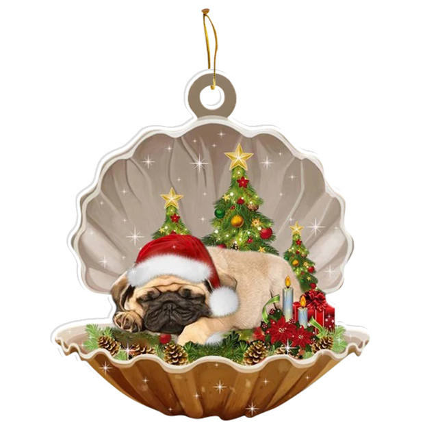 Cute acrylic material Puppy Shell christmas tree pendant christmas supplies