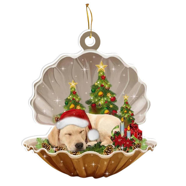 Cute acrylic material Puppy Shell christmas tree pendant christmas supplies