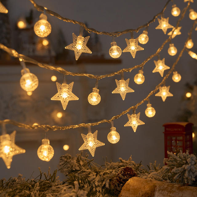 Christmas home decoration star design string lights