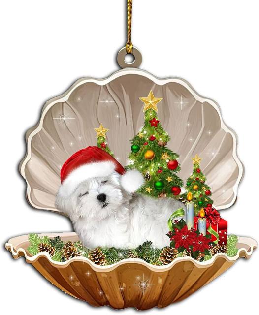 Cute acrylic material Puppy Shell christmas tree pendant christmas supplies