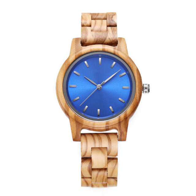 Elegant wooden material couples quartz watch