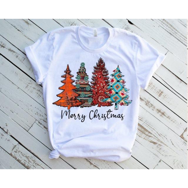 Merry Christmas women t-shirtt christmas supplies