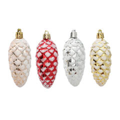 Plastic material christmas pinecone decoration christmas tree supplies