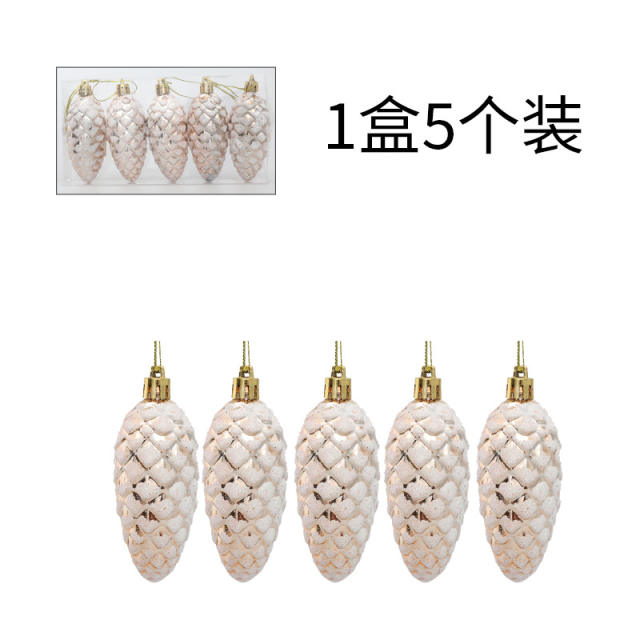 Plastic material christmas pinecone decoration christmas tree supplies