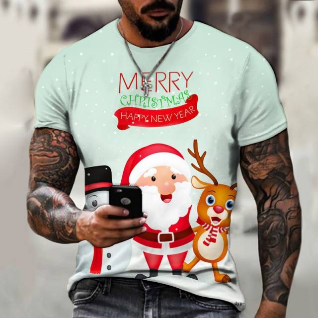 3D printing casual t shirt for men christmas t shirt