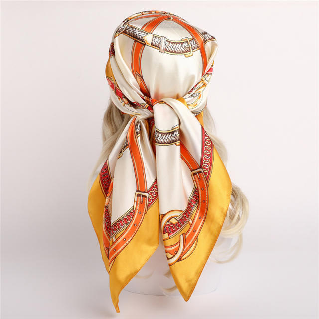 90CM Satin women scarf headscarf square scarf