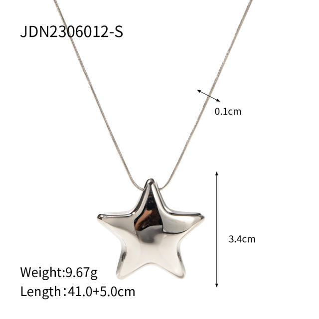 16K gold plated starfish  star series stainless steel necklace earrings