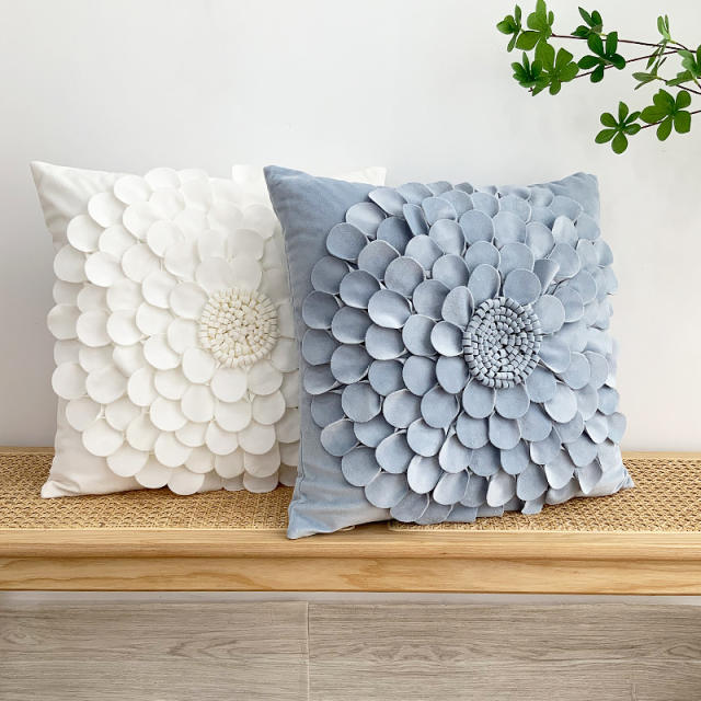 3D flower handmade warm winter home throw pillow covers