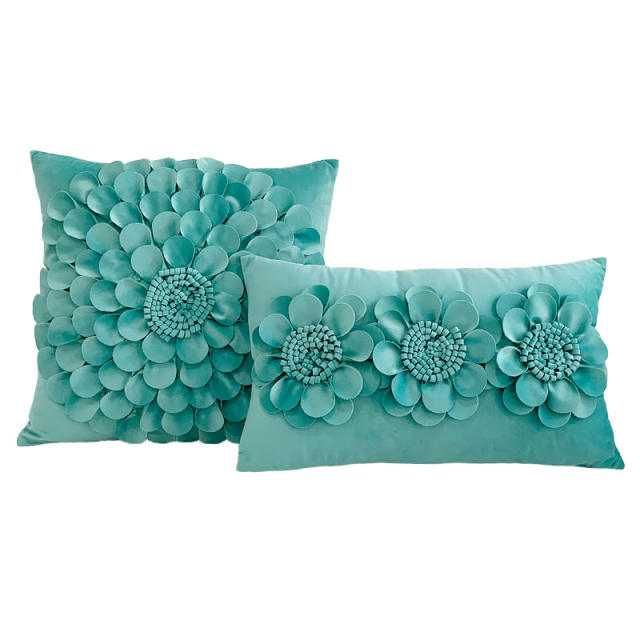 3D flower handmade warm winter home throw pillow covers