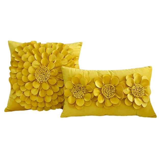 3D flower handmade warm winter home throw pillow covers