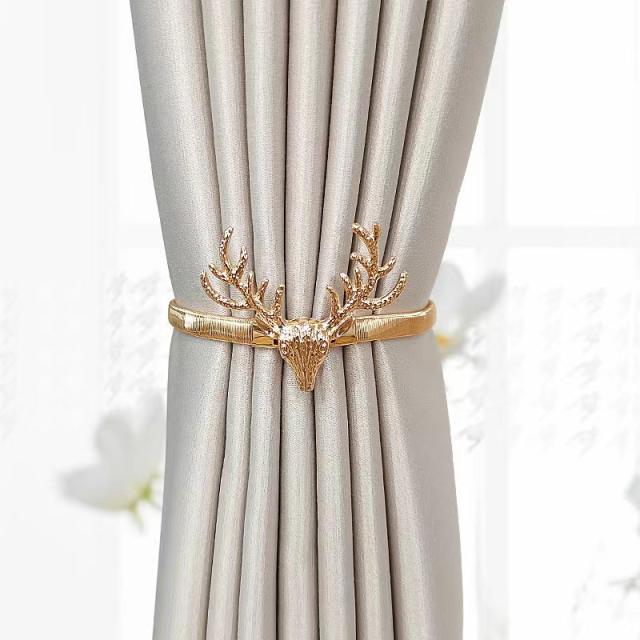 Home curtain buckle metal leaf wing design gold silver color curtain buckle