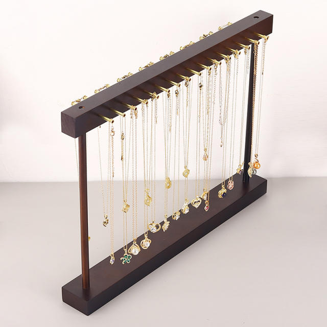 Concise wood material jewelry display