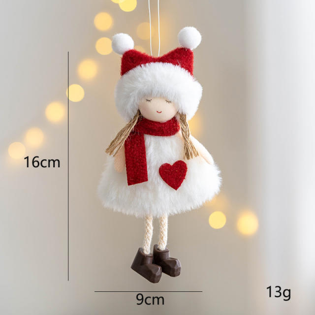 Christmas decoration fluffy doll santa elk christmas tree accessory