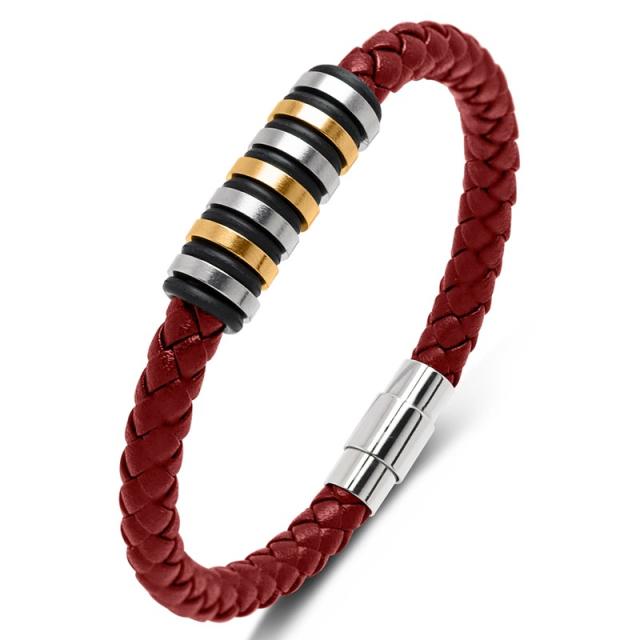 Easy match pu leather bracelet for men